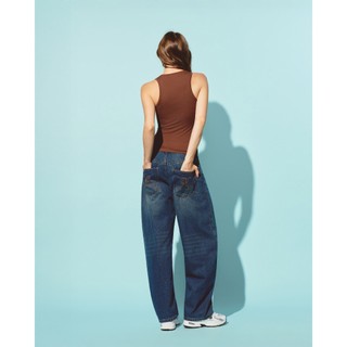 CARA Quần jean dài nữ Cerul ống rộng màu wash cá tính
