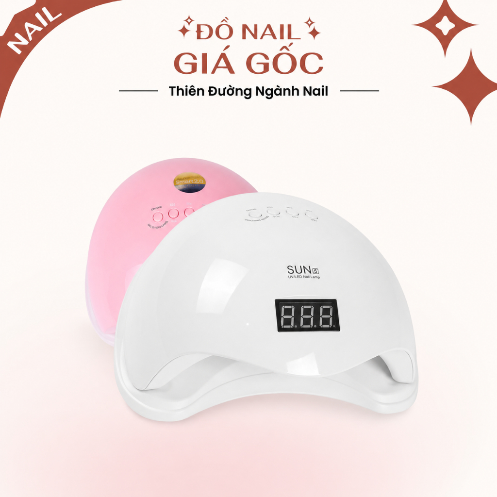 Máy hơ gel SUN5 UV/LED tem xanh 48W 24 bóng đèn - Đèn hơ gel,móng mini (BH 1 tháng)