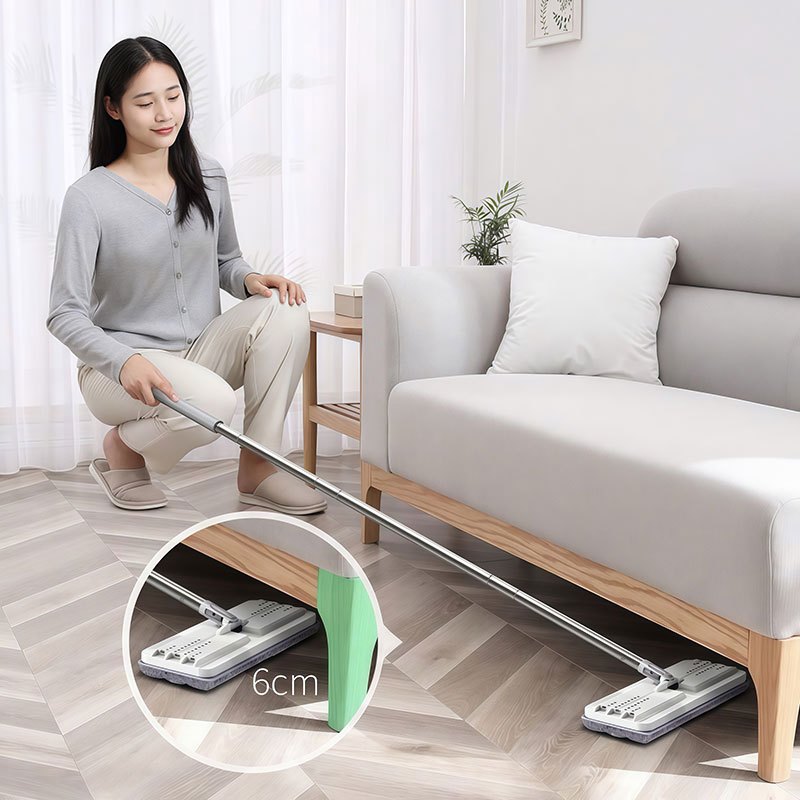 Cây Lau Nhà Tự Vắt KITIMOP C6 PLUS-PRO, Thùng Lau Nhà Tự Vắt Thông Minh, Chổi Lau Nhà Xoay 360 Độ