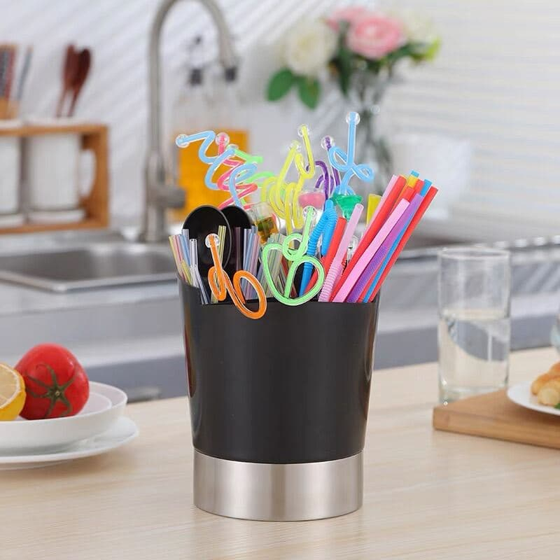 Khay Đựng Ống Hút Giấy Ăn Chữ Nhật, Tròn 3 Ngăn Chất Liệu Nhựa Cứng Cáp Siêu Bền