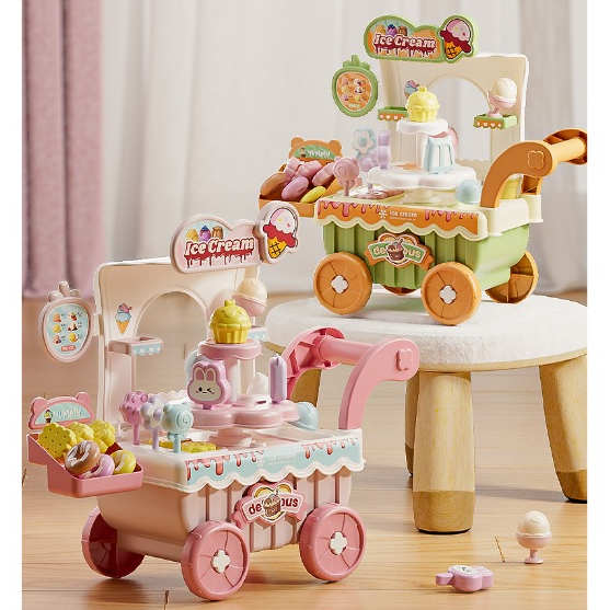 Bộ Đồ Chơi Xe Kem Ice Cream Nấu Ăn Đồ Chơi Nhà Bếp Cho Bé Que Kem - PUPU HOUSE