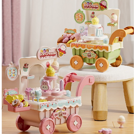 Bộ Đồ Chơi Xe Kem Ice Cream Nấu Ăn Đồ Chơi Nhà Bếp Cho Bé Que Kem - PUPU HOUSE