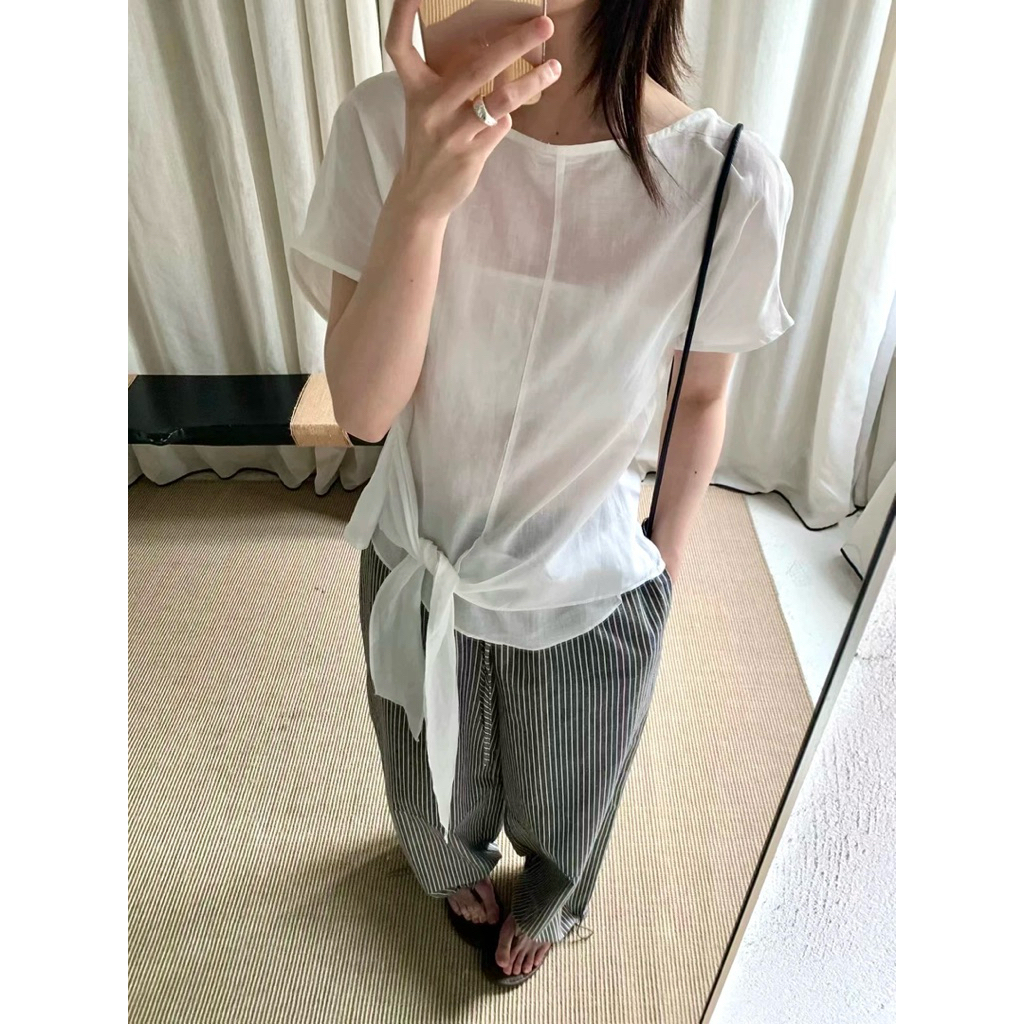 Áo cộc tơ buộc trước Onni st (tặng kèm áo quây)
