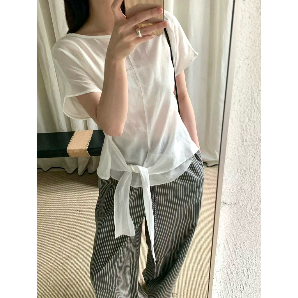 Áo cộc tơ buộc trước Onni st (tặng kèm áo quây)