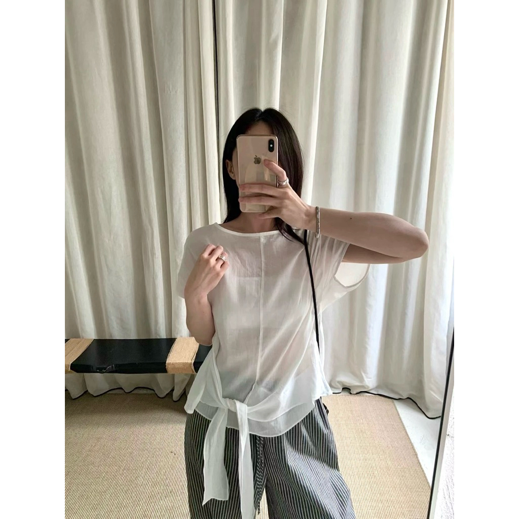 Áo cộc tơ buộc trước Onni st (tặng kèm áo quây)