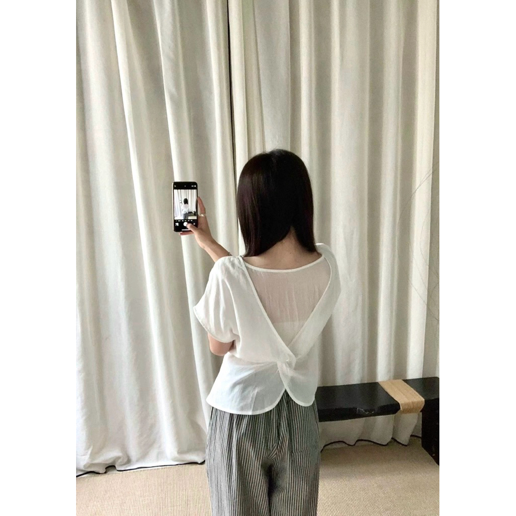 Áo cộc tơ buộc trước Onni st (tặng kèm áo quây)
