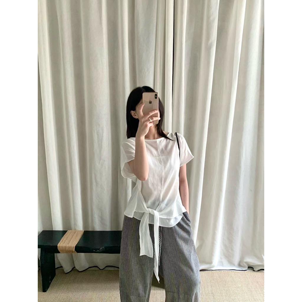 Áo cộc tơ buộc trước Onni st (tặng kèm áo quây)