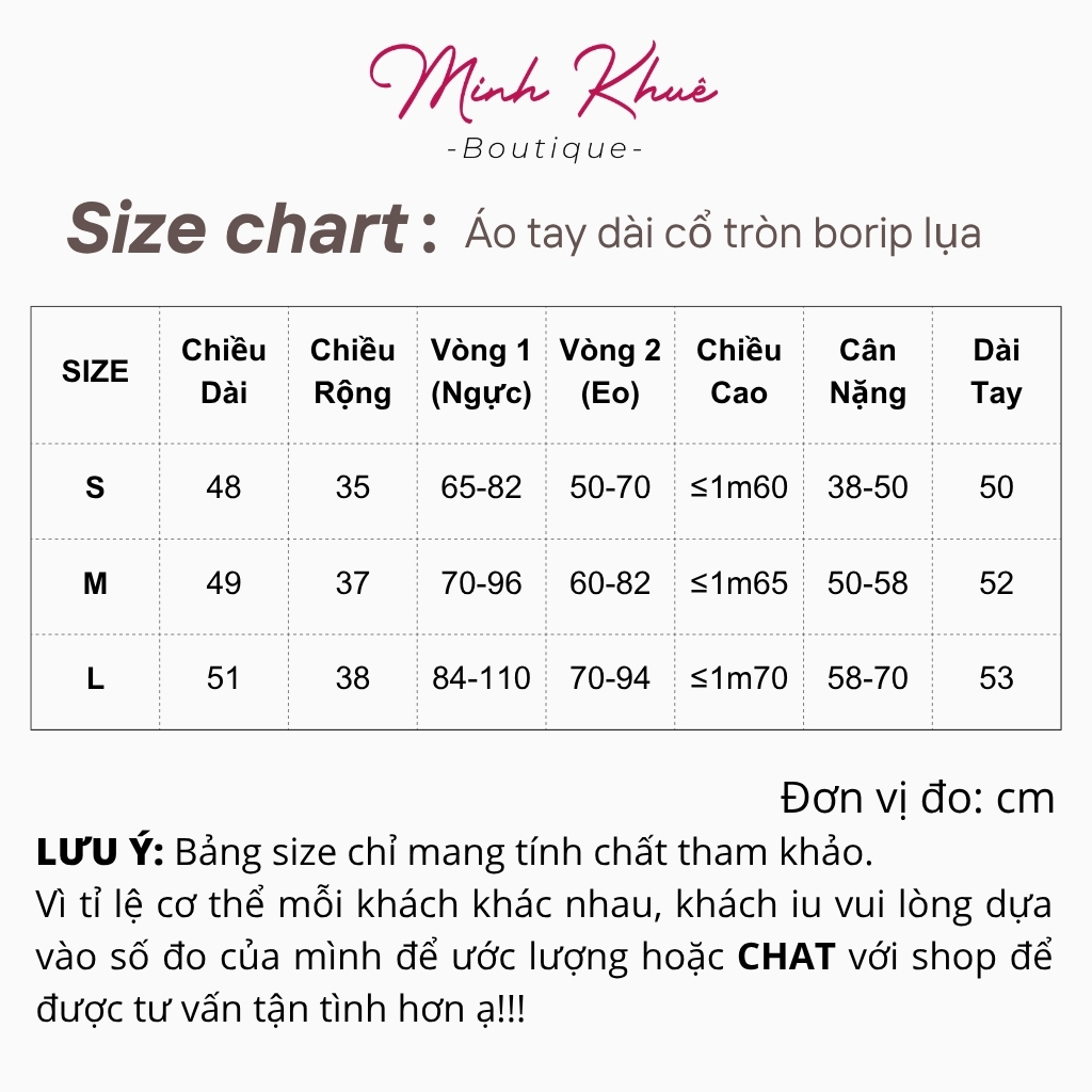 [Mở Bán] Áo Thun Tay Dài Cổ Tròn Dáng Dài Basic Thun Borip Lụa DD116 Ôm Body, Mềm Mịn, Co Giãn Minh Khuê Boutique