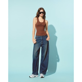 CARA Quần jean dài nữ Cerul ống rộng màu wash cá tính