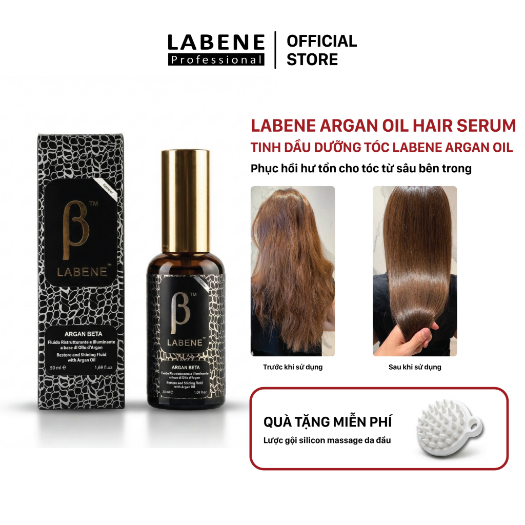 Tinh Dầu Dưỡng Tóc Argan Oil Labene Phục Hồi Tóc Khô Sơ, Hư Tổn Chẻ Ngọn Giúp Tóc Mềm Mượt Óng Ả | LABENE OFFICIAL