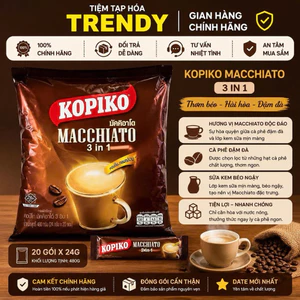 Cà Phê Sữa Thái Lan Kopiko Macchiato 3in1 Bịch 20 Gói x 20g Đậm Vị Thơm Ngon