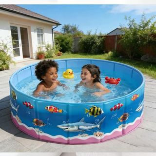 Homee.cok Bể Bơi Trẻ Em Gấp Gọn Thành Cứng Không Cần Bơm, Hồ Bơi Gia Đình Cho Bé PVC Dày, Dùng Trong Nhà Ngoài Trời