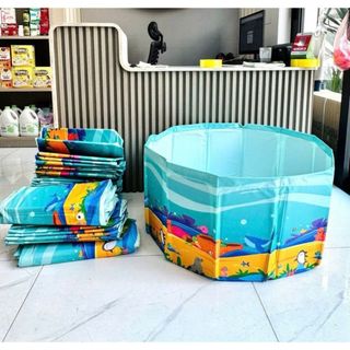 Homee.cok Bể Bơi Trẻ Em Gấp Gọn Thành Cứng Không Cần Bơm, Hồ Bơi Gia Đình Cho Bé PVC Dày, Dùng Trong Nhà Ngoài Trời