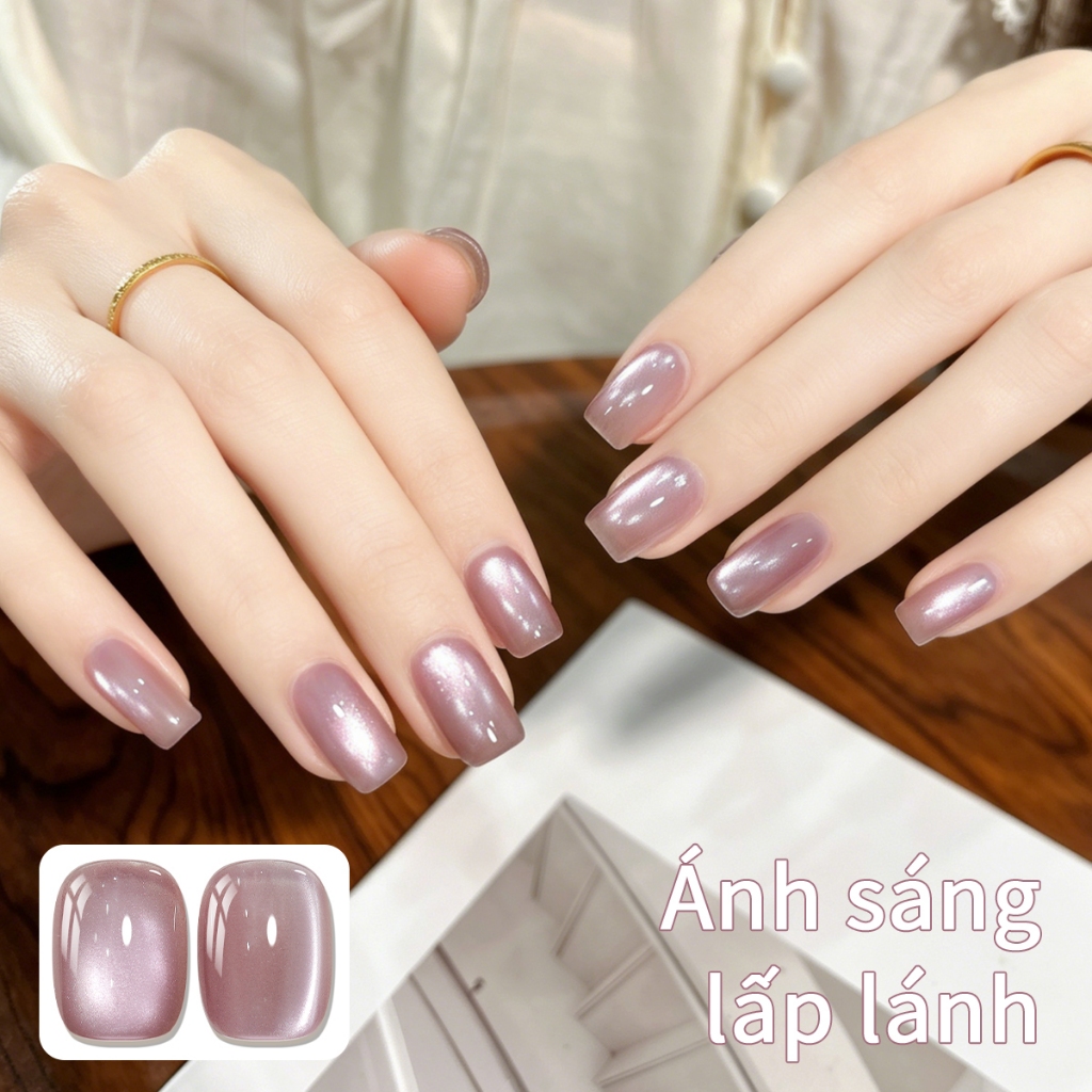 XEIJAYI 10ml-Sơn móng tay gel mắt mèo màu hồng mới bền màu và trắng sáng thích hợp cho tiệm nail