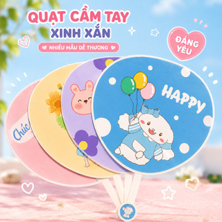 Quạt Cầm Tay Dễ Thương Hoạt Hình Cute , Quạt Nhựa Cầm Tay , Quạt Mát Mùa Hè Cho Học Sinh