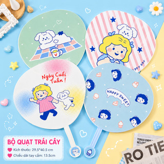 Quạt Cầm Tay Dễ Thương Hoạt Hình Cute , Quạt Nhựa Cầm Tay , Quạt Mát Mùa Hè Cho Học Sinh