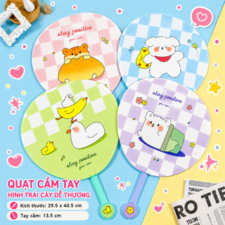 Quạt Cầm Tay Dễ Thương Hoạt Hình Cute , Quạt Nhựa Cầm Tay , Quạt Mát Mùa Hè Cho Học Sinh