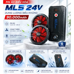 Bộ Quạt Làm Mát Áo Điều Hòa 2 Quạt Pin 90000mAh & Sạc – Quạt Tản Nhiệt Dành Cho Công Nhân mẫu mới 2026