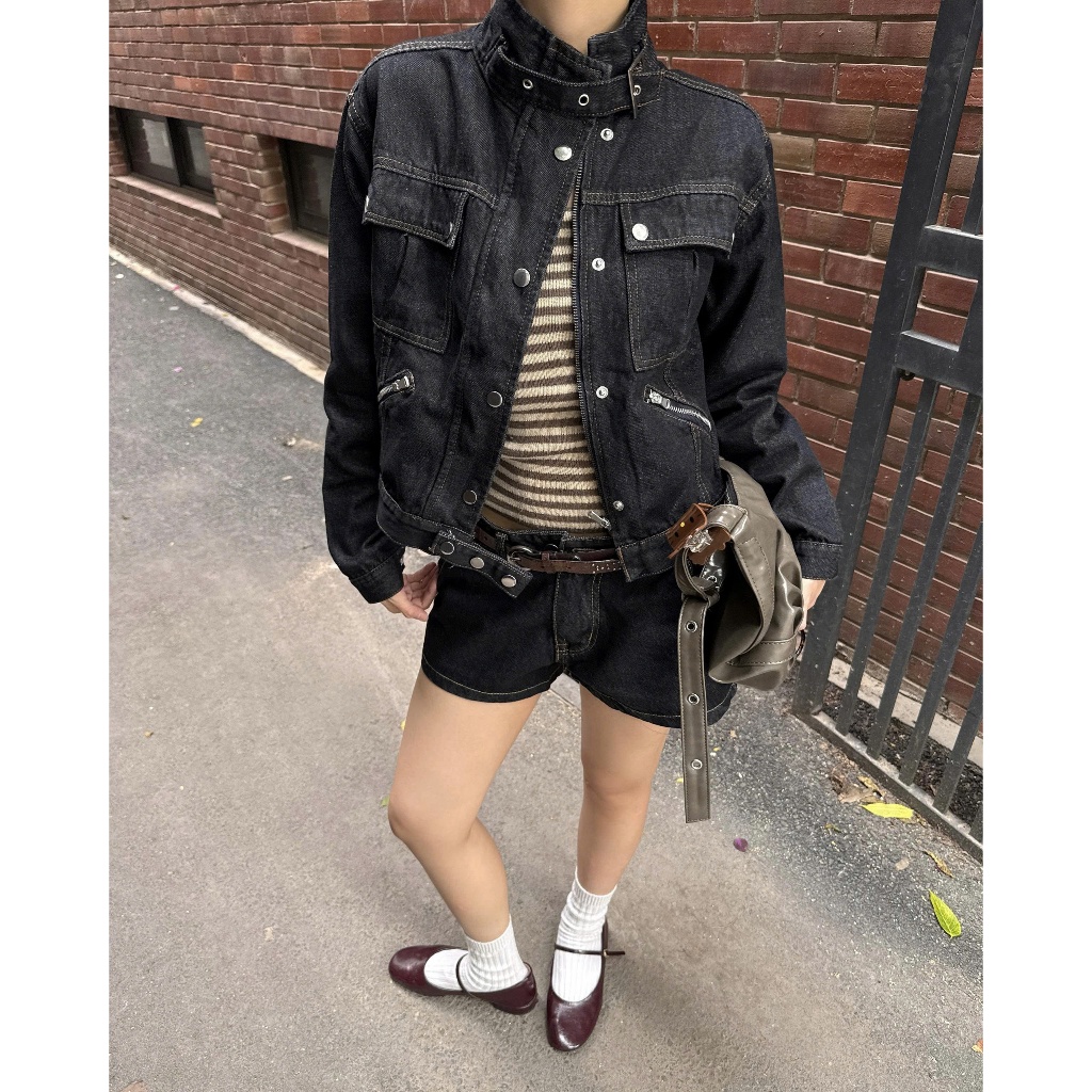 Calem.Club - Áo khoác jean Utility Fit Jacket– Elevated Ver form Fit nữ chất denim phong cách trẻ trung năng động | BigBuy360 - bigbuy360.vn