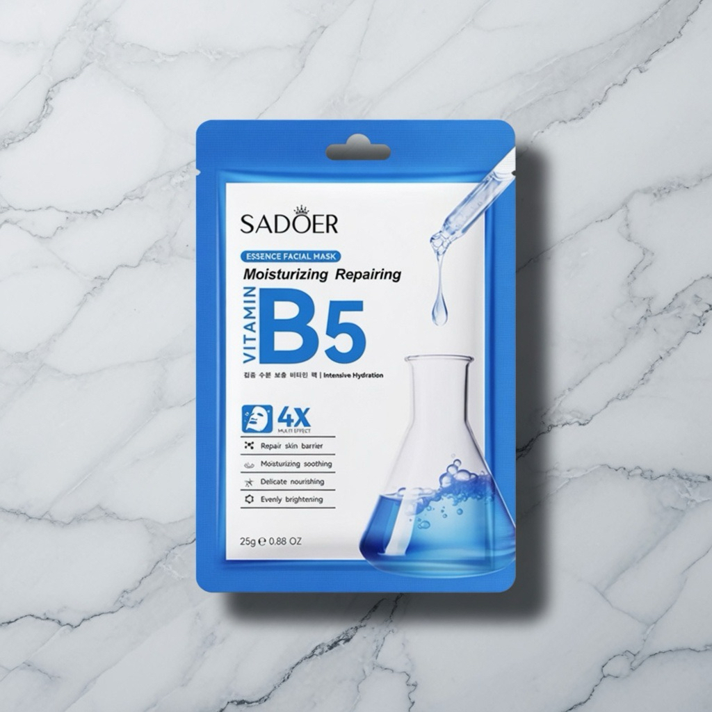 Combo 90 Miếng Mặt Nạ Giấy B5 Cấp Ẩm Phục Hồi Da SADOER Vitamin B5 Essence Facial Mask (25g)