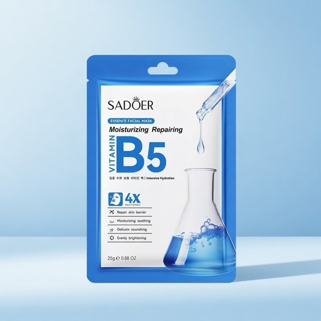 Combo 90 Miếng Mặt Nạ Giấy B5 Cấp Ẩm Phục Hồi Da SADOER Vitamin B5 Essence Facial Mask (25g)