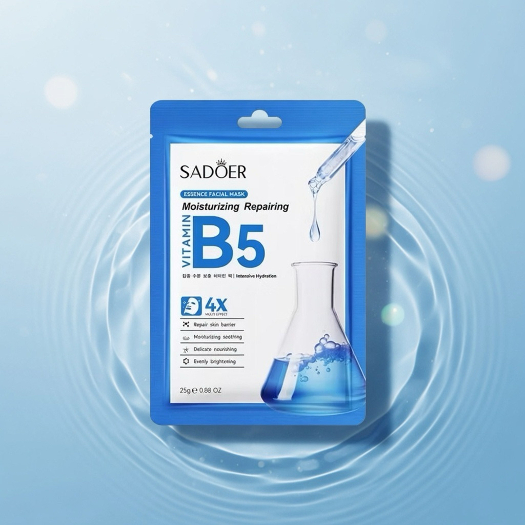 Combo 90 Miếng Mặt Nạ Giấy B5 Cấp Ẩm Phục Hồi Da SADOER Vitamin B5 Essence Facial Mask (25g)