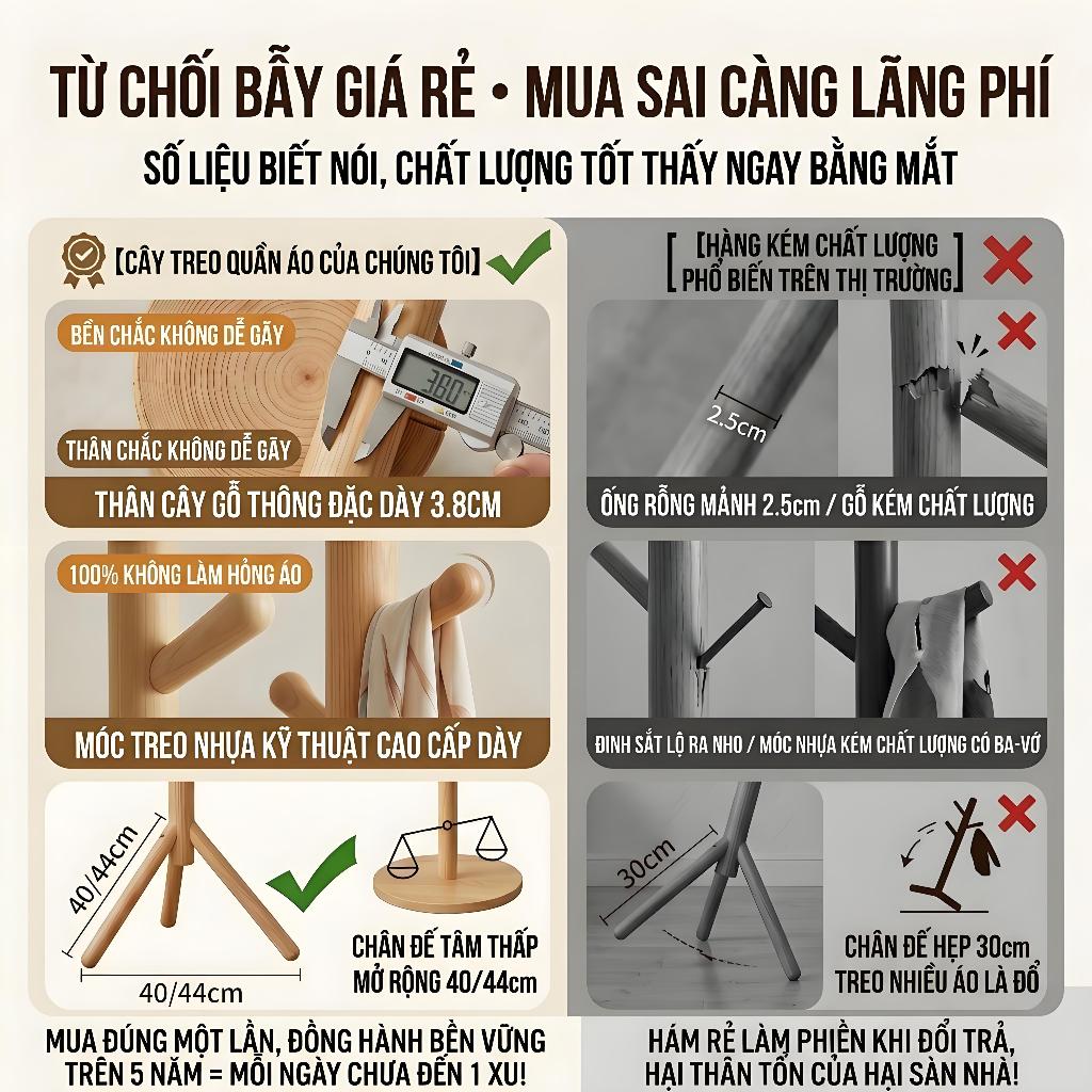 MY Cây treo quần áo 100% gỗ tự nhiên 8 9 và 10 nhánh Giá Treo Quần Áo Đứng Các Loại Chất Lượng Cao