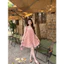 Váy hoa dây buộc dáng xòe V294 SM nâu, hồng