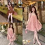 Váy hoa dây buộc dáng xòe V294 SM nâu, hồng