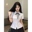 Áo Sơ Mi Trắng Nữ Ngắn Tay Chiết Eo Dáng Ôm Siêu Xinh, Áo Sơ Mi Thêu Chữ Beloved Basic Hàn Quốc Hot