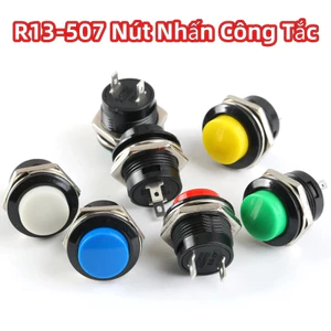UTUONY R13-507 Nút Nhấn Công Tắc 16mm Tròn Không Khóa Tự Cài Lại Công Tắc Nút Nhấn Điểm Swit