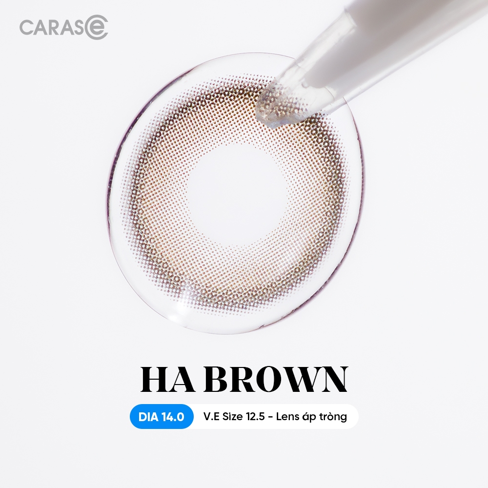 [1 chiếc] Kính áp tròng khoá ẩm 1 Ngày Màu Nâu Sữa CARASE, Lens cận HA BROWN