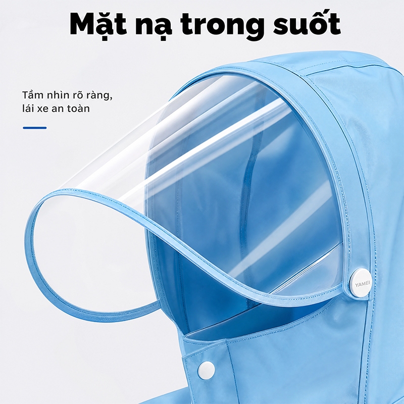 Áo Mưa Đi Xe Máy 1 Người, 2 Người Cánh Dơi Choàng Vải Dù Tổ Ong Cao Cấp Chống Rách Trùm Kín Chống Nước Có Lỗ Xỏ Gương