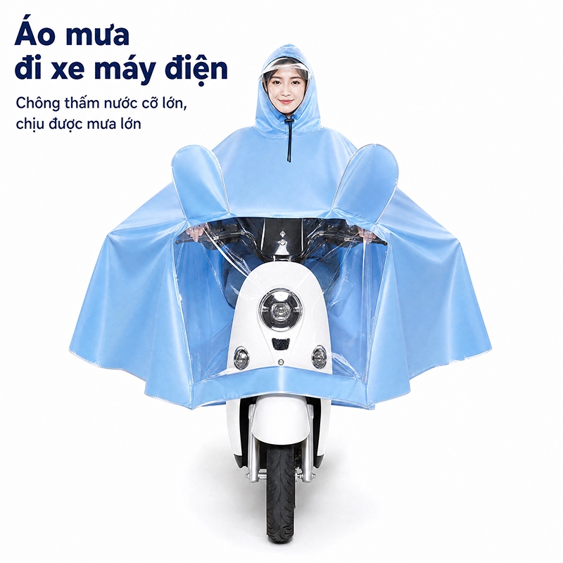 Áo Mưa Cánh Dơi Che Phủ Toàn Thân Chắn Nước, Chống thấm, Dày Dặn Dễ Dàng Sử Dụng Điện Thoại Dùng Cho Xe Đạp Và Xe Máy