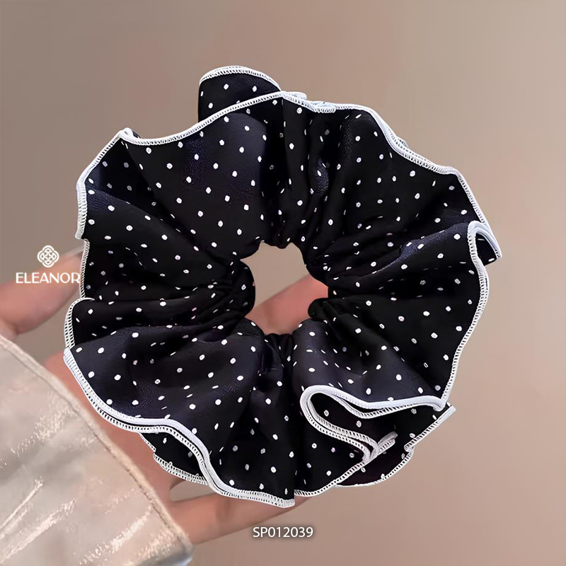 Dây buộc tóc nữ scrunchies Eleanor Accessories phối chấm bi nhiều màu phụ kiện tóc cột tóc 12037