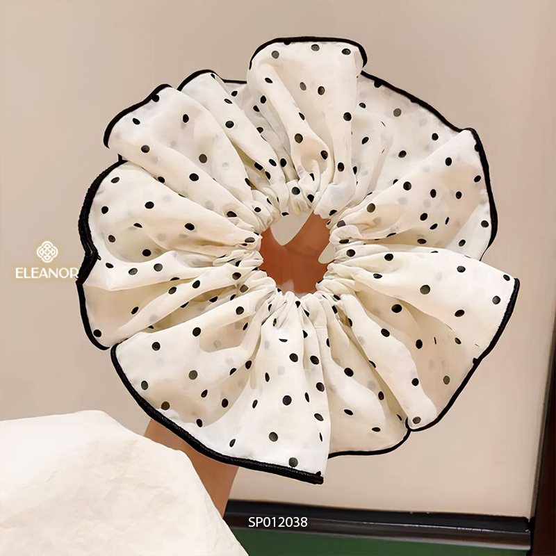 Dây buộc tóc nữ scrunchies Eleanor Accessories phối chấm bi nhiều màu phụ kiện tóc cột tóc 12037