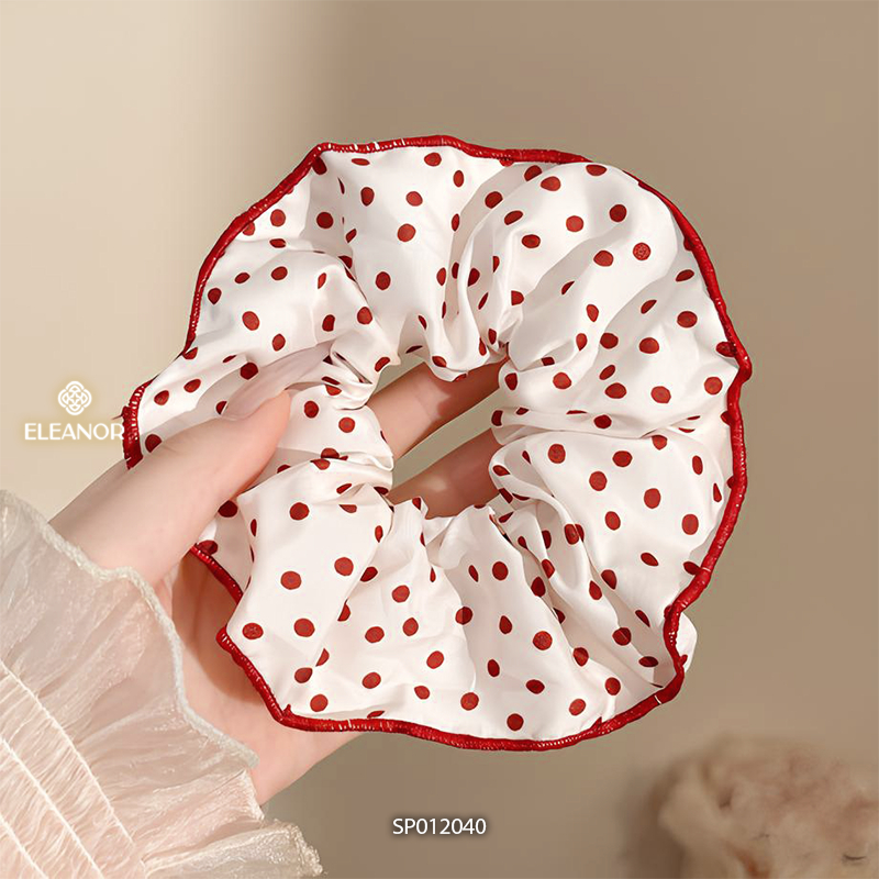 Dây buộc tóc nữ scrunchies Eleanor Accessories phối chấm bi nhiều màu phụ kiện tóc cột tóc 12037