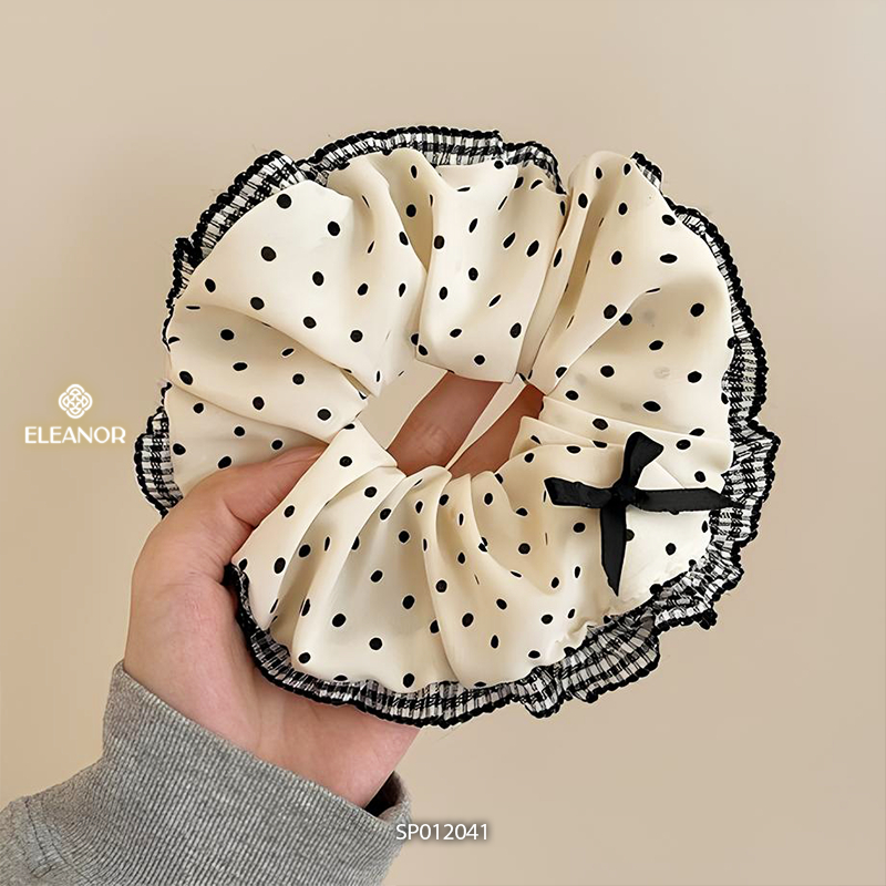 Dây buộc tóc nữ scrunchies Eleanor Accessories phối chấm bi nhiều màu phụ kiện tóc cột tóc 12037