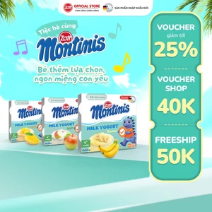 COMBO MIX 3 vỉ Sữa chua Montinis vị Trái Cây nhập Đức (vỉ - 55g x 4 hũ)