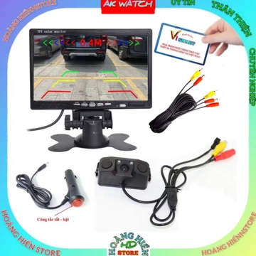 Bộ Camera lùi ViSmart màn hình 7 inch tích hợp cảm biến lùi cảnh báo bằng hình ảnh và âm thanh,