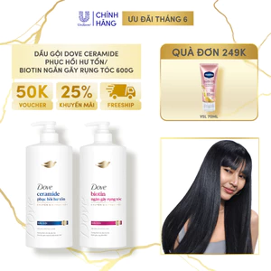 Dầu gội Dove Ceramide Phục hồi hư tổn/ Biotin Ngăn gãy rụng tóc 640G/600G