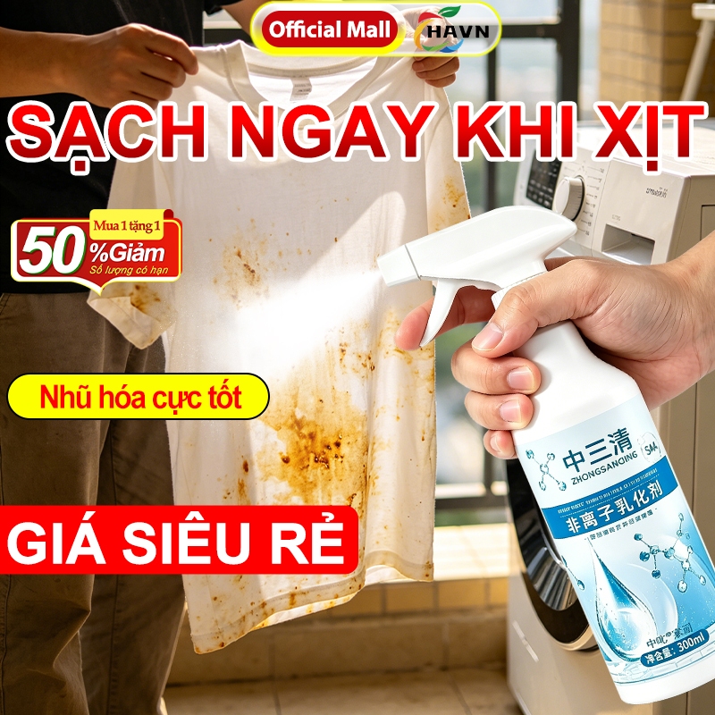 Nước tẩy quần áo,  Xịt loại bỏ mọi vết ố vàng, Tẩy Sạch Vết Ố Cổ Áo, Ố Nách, Không Cần Chà, Không Hại Vải, An Toàn Cho D