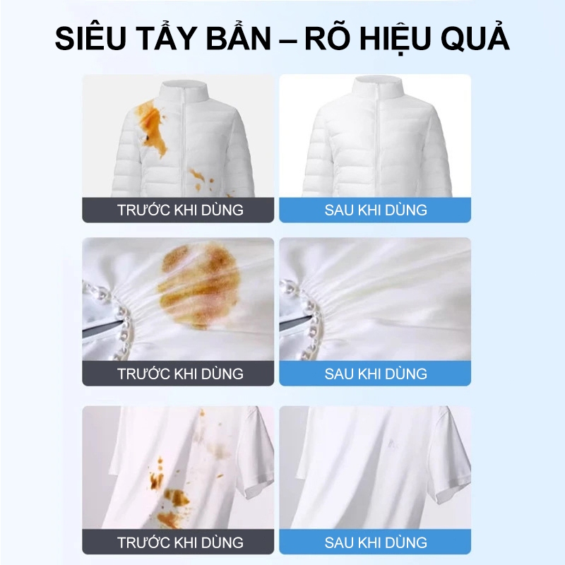 Nước tẩy quần áo,  Xịt loại bỏ mọi vết ố vàng, Tẩy Sạch Vết Ố Cổ Áo, Ố Nách, Không Cần Chà, Không Hại Vải, An Toàn Cho D