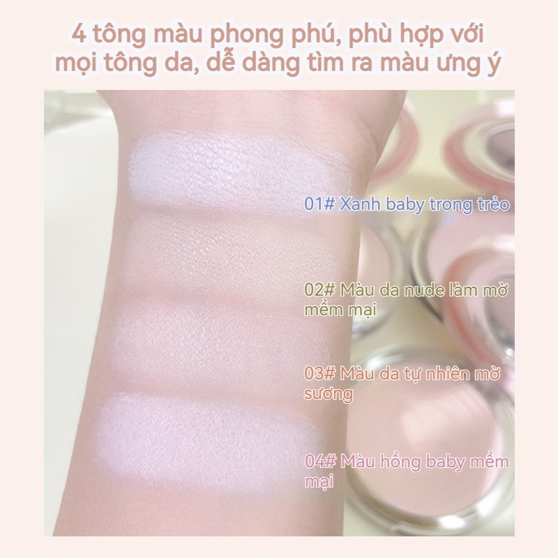 Phấn phủ KAKASHOW Mịn lì Nâng tone Che khuyết điểm Chống nước Kiềm dầu Tự nhiên trong suốt 4 Màu