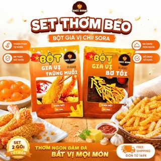 SET 2 GÓI BỘT GIA VỊ CHII SORA – TRỨNG MUỐI & BƠ TỎI