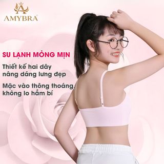 Combo 3 Áo Lá Cho Bé Gái Tuổi Dậy Thì, Áo Lót Học Sinh Có Đệm Mút Mỏng Thoải Mái AMYBRA B7133