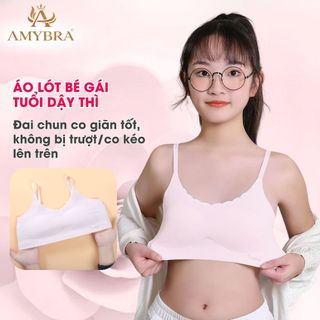 Combo 3 Áo Lá Cho Bé Gái Tuổi Dậy Thì, Áo Lót Học Sinh Có Đệm Mút Mỏng Thoải Mái AMYBRA B7133