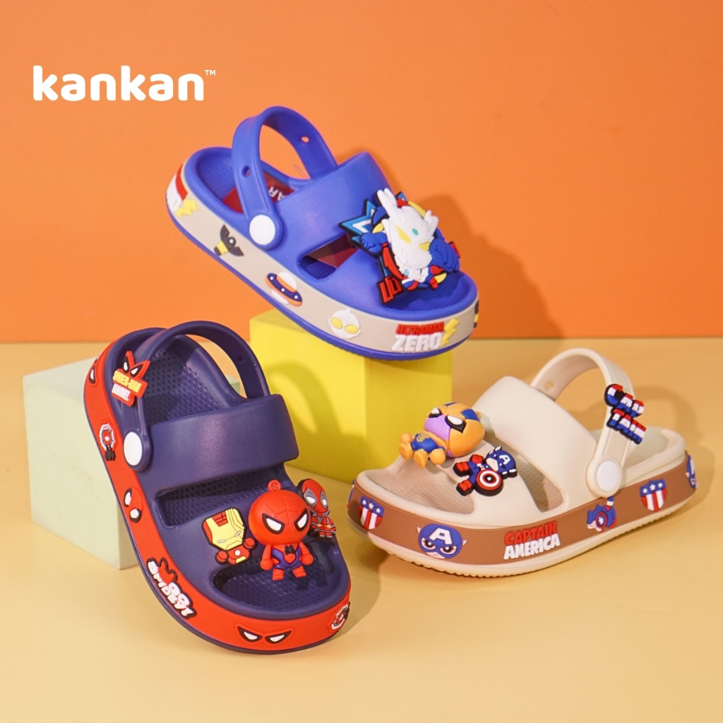 Dép Sandal Cho Bé Trai KanKanStore Dép Xăng Đan Siêu Nhân Minecraft Êm Chân Tặng Kèm Sticker KA135