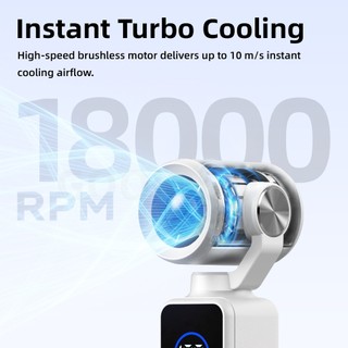 Quạt Cầm Tay GOOJODOQ Siêu Tốc Động Cơ 18000 RPM,Gió Mạnh 10 m/s,100 Cấp Độ,Màn Hình LED,Pin 1800mAh