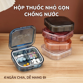 Hộp chia thuốc mini nhỏ gọn, tiện mang theo, chống nước và có các ngăn đựng riêng Hộp đựng thuốc mini gia đình chia ngày